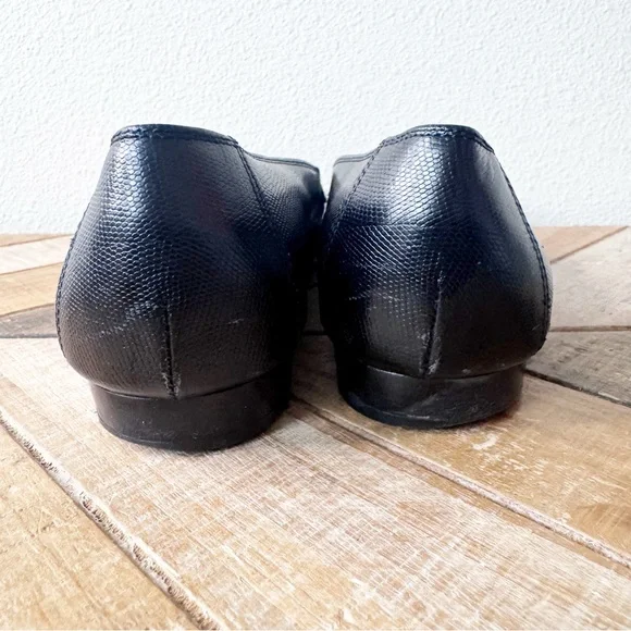 Salvador Ferragamo Black Loafers with Gold Accent - Picture 9 of 14